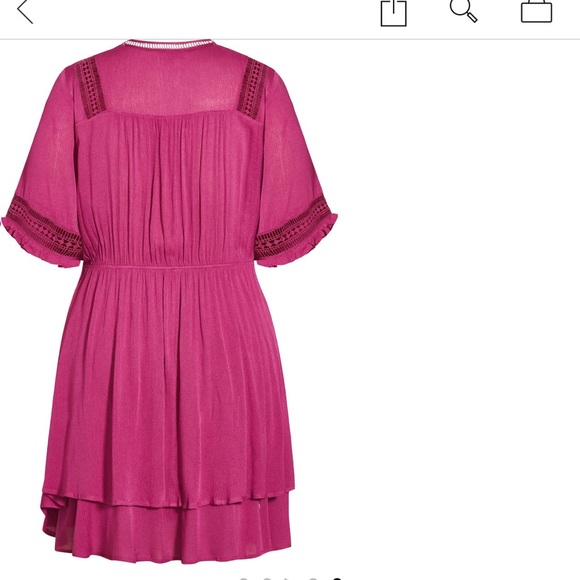 City Chic Plus Size Fuchsia Tiered Dress Torrid Plus Size Pink Magenta Dress - Picture 3 of 12